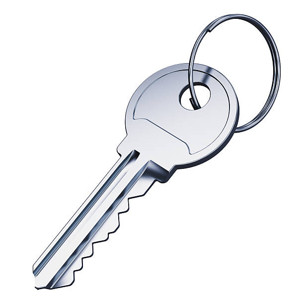 istock Metal key isolated on white background 626440518