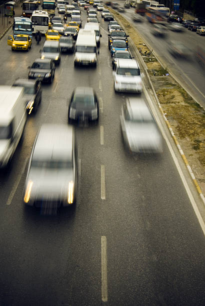istock Cars in rush hour with traffic at dawn 626441774