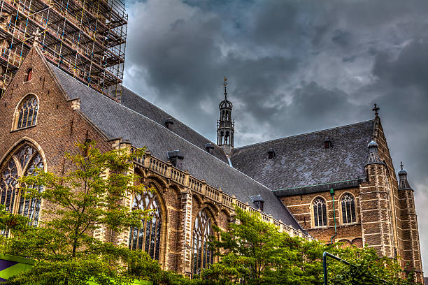 Grote of St Laurenskerk, lateral part, city landmark, Rotterdam, Netherlands, HDR Image.
