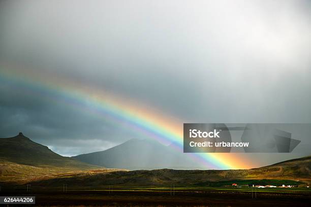 Icelandic Rainbow Stock Photo - Download Image Now - Cloud - Sky, Cloudscape, Color Image