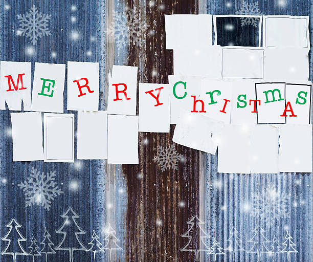istock Christmas background concept. Old advertising posters with snowf 626444734