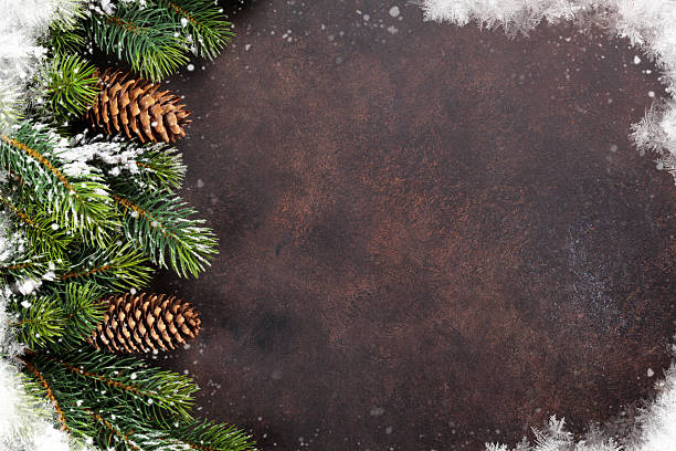istock Christmas background with snow fir tree 626447038