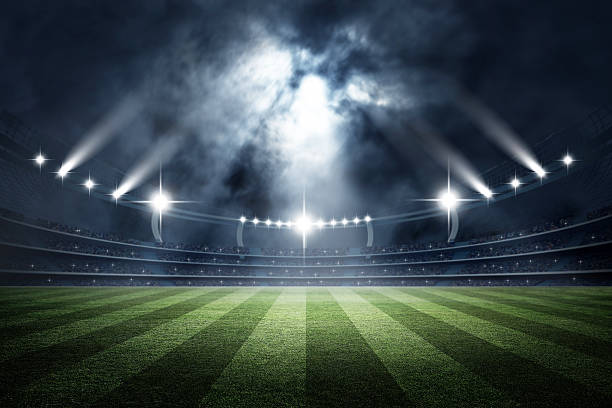 estadio, renderizado 3d - american football soccer stadium football fotografías e imágenes de stock