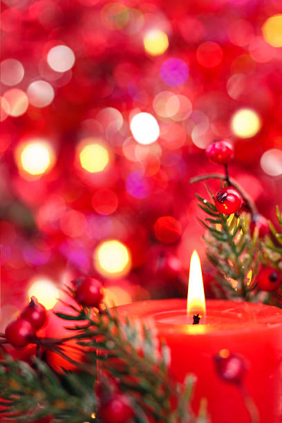 istock Christmas decoration with candle. 626448540