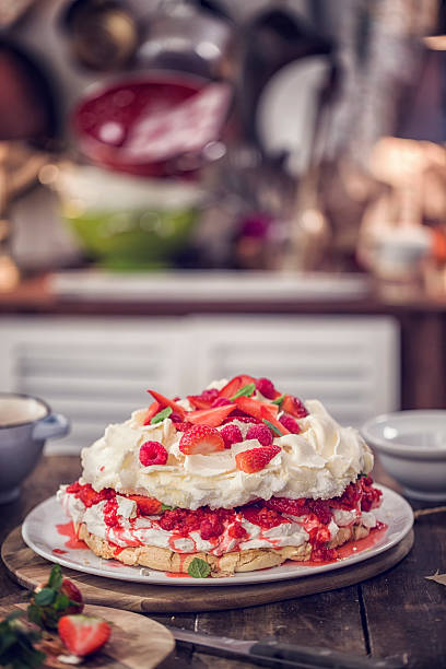 istock Berry Pavlova Cake with Strawberries and Raspberries 626455220