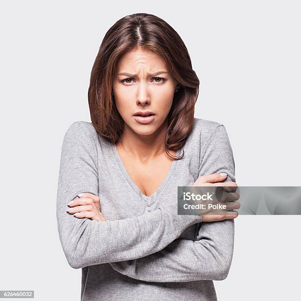 Freezing Woman Stock Photo - Download Image Now - Women, Cold Temperature, One Woman Only