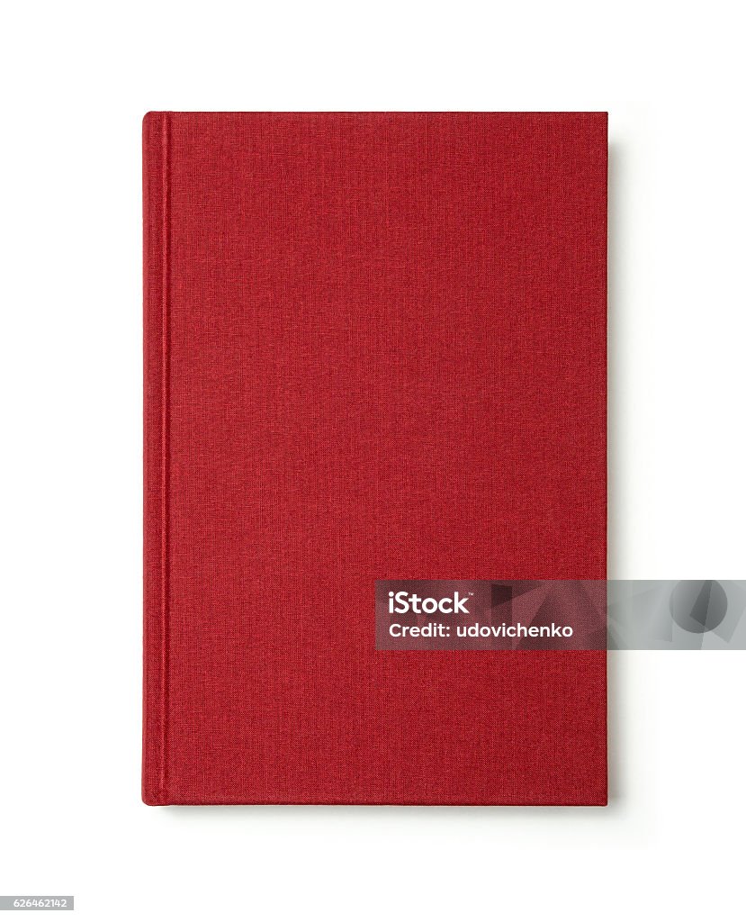 Red book. Red book with blank cover isolated. Book Cover Stock Photo