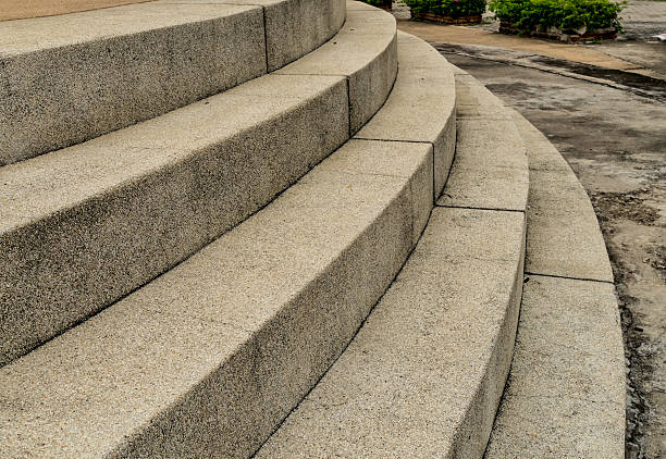 istock Concrete staircase with small gravel 626463498