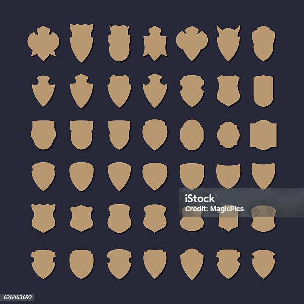 Assorted Badge Shape Set Of Vintage Vector Badge Shapes Stock Illustration - Download Image ...