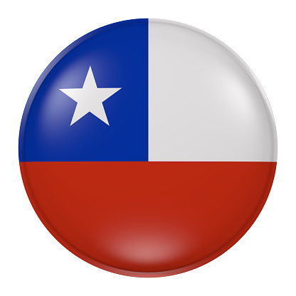3d rendering of Chile flag on a button