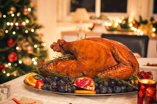 Traditional Stuffed Turkey with Side Dishes