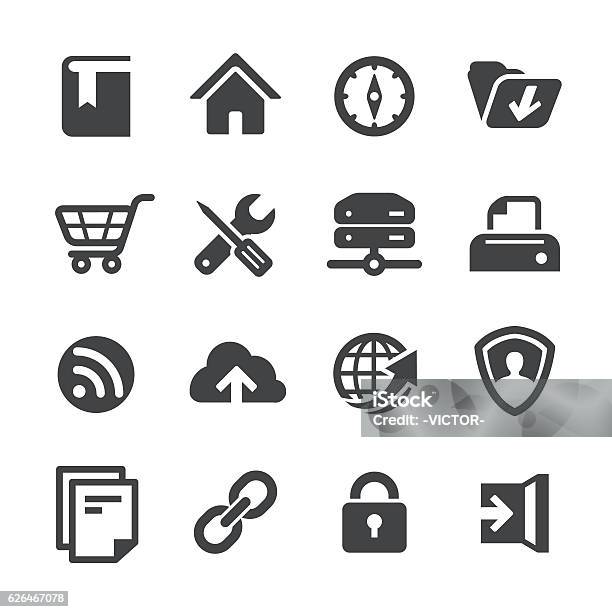 Web Site Icons Acme Series Stock Illustration - Download Image Now - Homepage, Icon Symbol, Attached