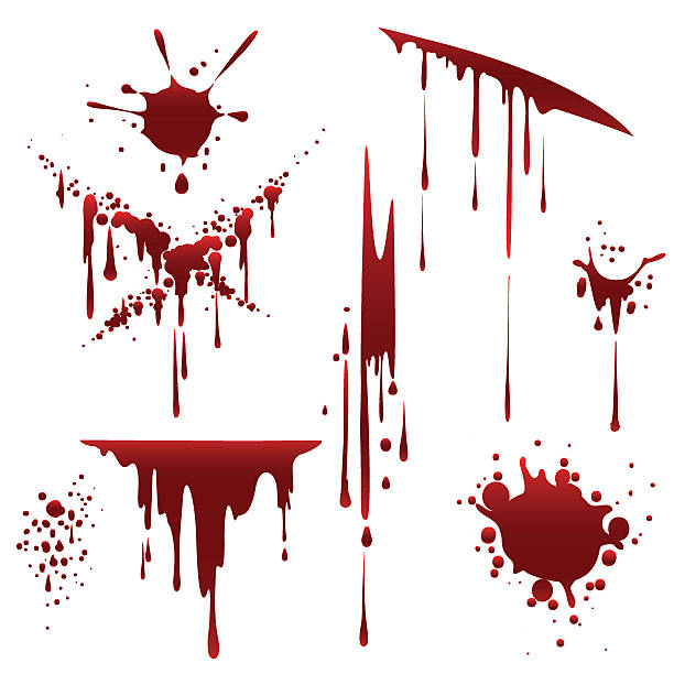 ilustrações de stock, clip art, desenhos animados e ícones de bloody horror scruffy splatter - spray blood splattered paint