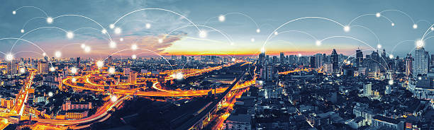 istock Network and Connection technology concept with Bangkok Expresswa 626469828