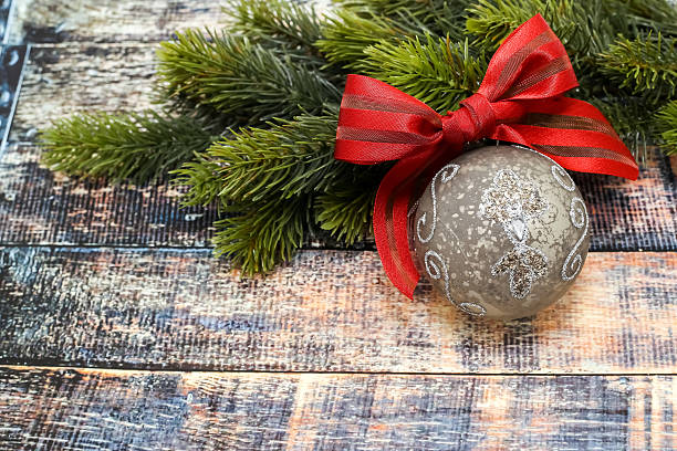 istock Classic christmas decoration, top view 626488420