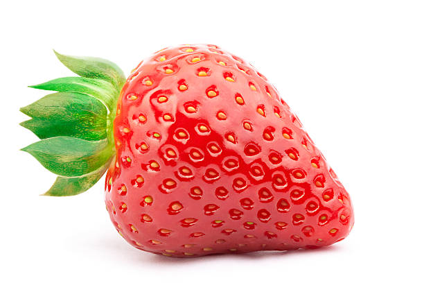 istock Strawberry with leaves isolated 626490392