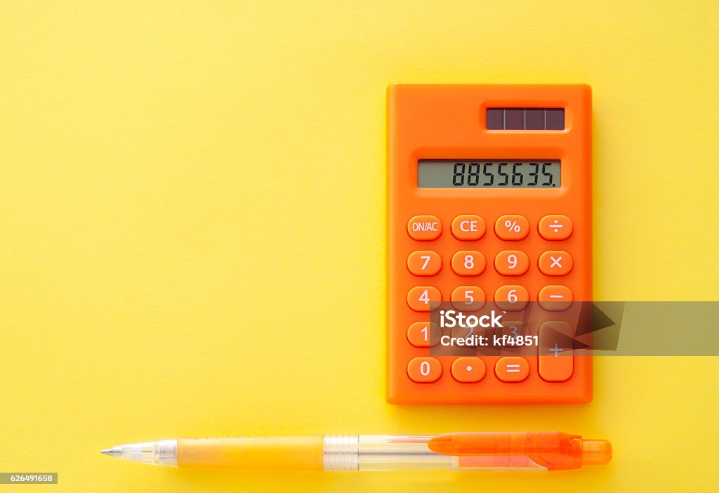 Calculator with mechanical pencil Calculator Stock Photo