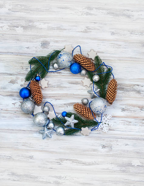 istock Christmas branches, balls, beads, cones, Christmas decorations 626491796