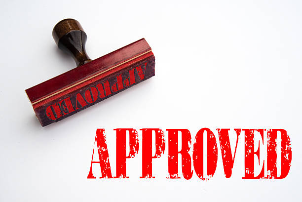 Approved rubber stamp stock photo