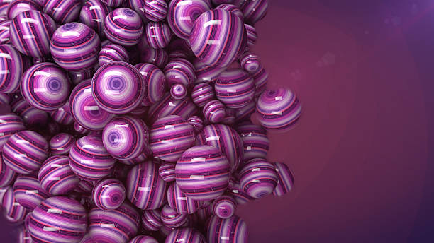 istock 3d purple and pink speres background 3d render 626497690