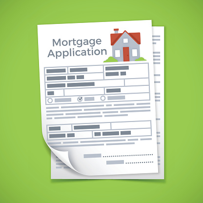 Mortgage application documents concept. EPS 10 file. Transparency effects used on highlight elements.