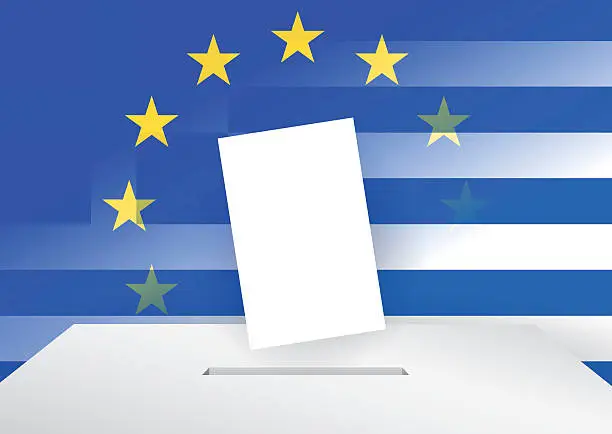 Vector illustration of Voting in Greece