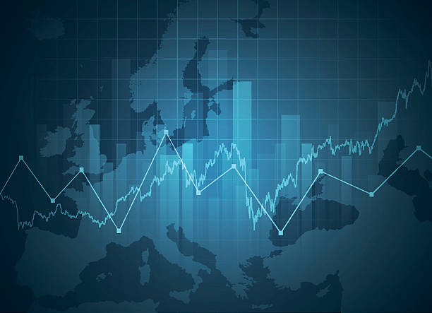 финансовая информация европы - investment finance frequency blue stock illustrations