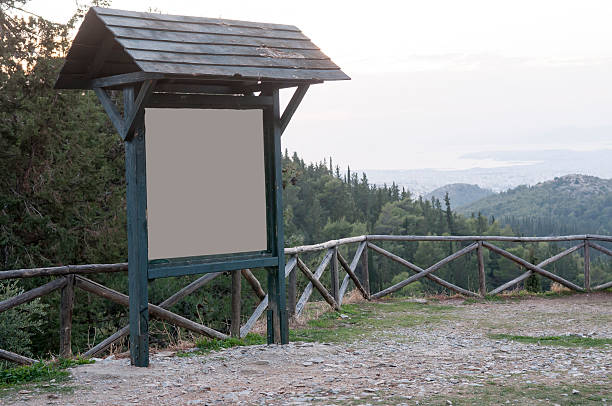 istock wooden board in mountain 626508854