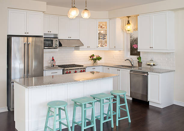 istock New white kitchen with Christmas decorations 626508948