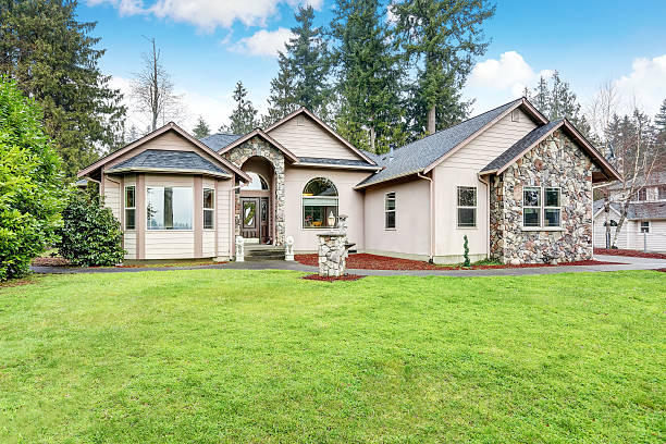 istock Spectacular View home with stone decor 626511280