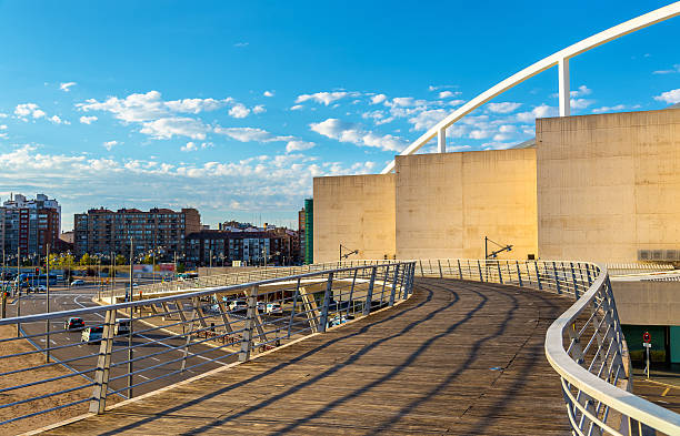 istock Suspension pedestrian bridge in Zaragoza, Spain 626515322
