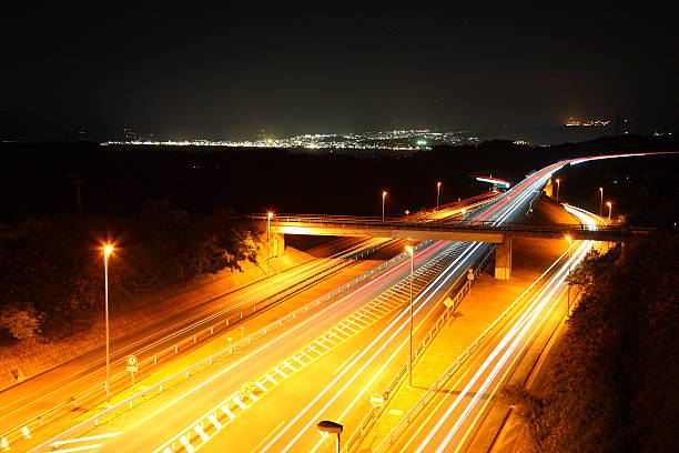 istock Night view of the road 626522930
