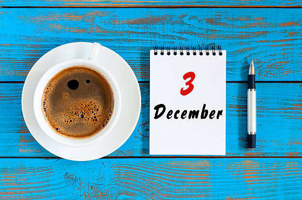 istock December 3rd. Day 3 of month, Top view calendar on 626523604