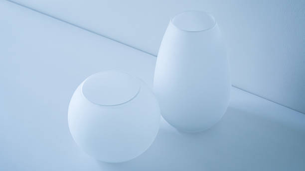 istock Ball and tall vase glass sand blasting on the table 626530528