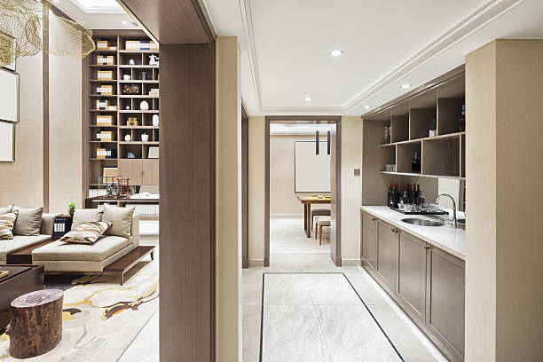istock interior of modern living room with corridor 626537982