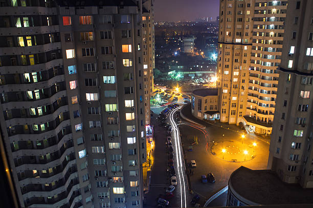 istock view from window high-rise buildings at night 626539508