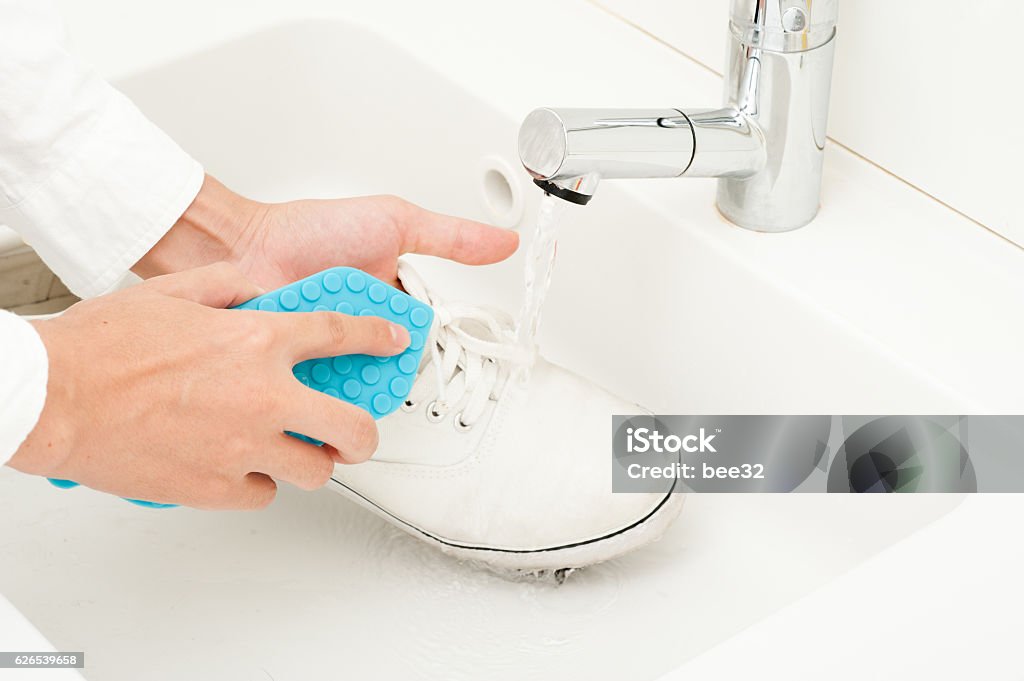 Wash shoes Cleaning Stock Photo