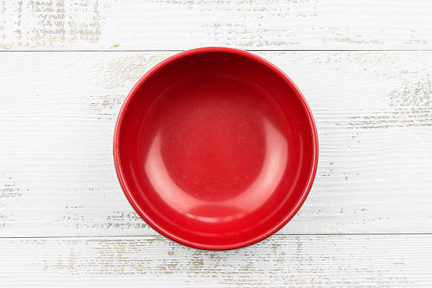 Empty bowl in the wood stock photo
