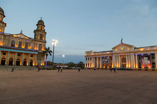 Old Cathedral ruins of Cathedral Santo Domingo Managua stock photo