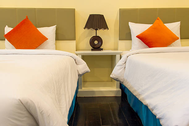 istock Abstract blur hotel bed room vintage fillter 626544418