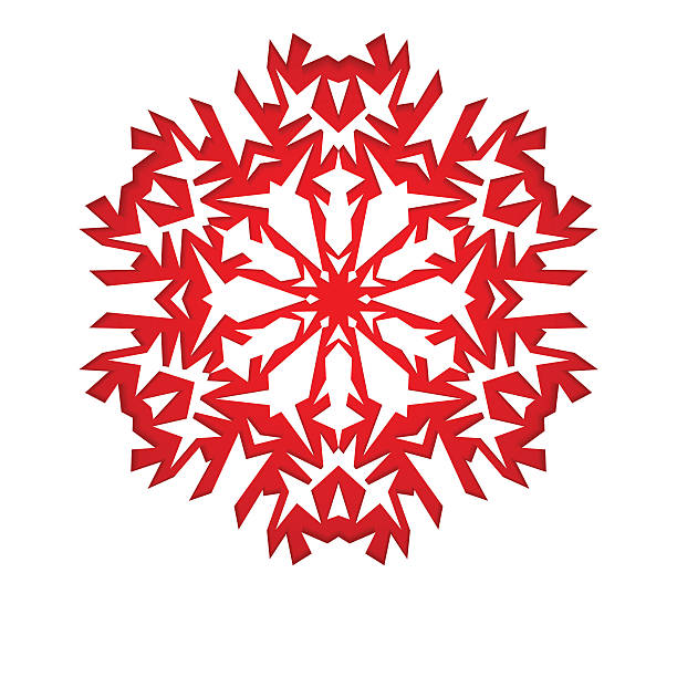 Christmas background with white paper snowflake vector art illustration