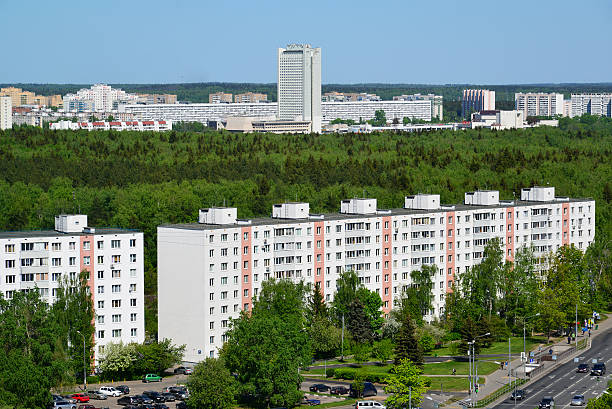 Zelenograd - an eco-friendly area of Moscow stock photo