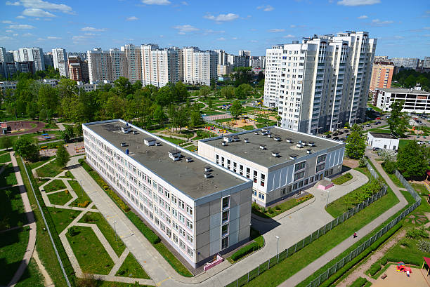 General view of  city of Zelenograd, Russia stock photo