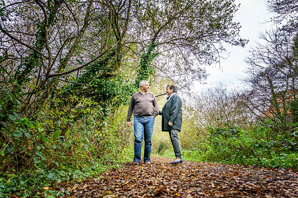 istock Senior couple in autumnal rural setting 626565426