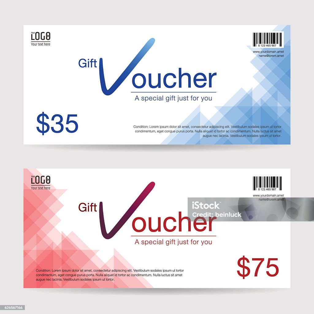 Modern discount gift voucher template Award stock vector