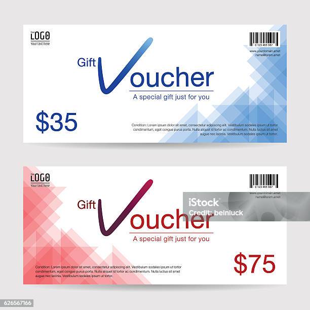 Modern Discount Gift Voucher Template Stock Illustration - Download Image Now - Award, Banner - Sign, Celebration