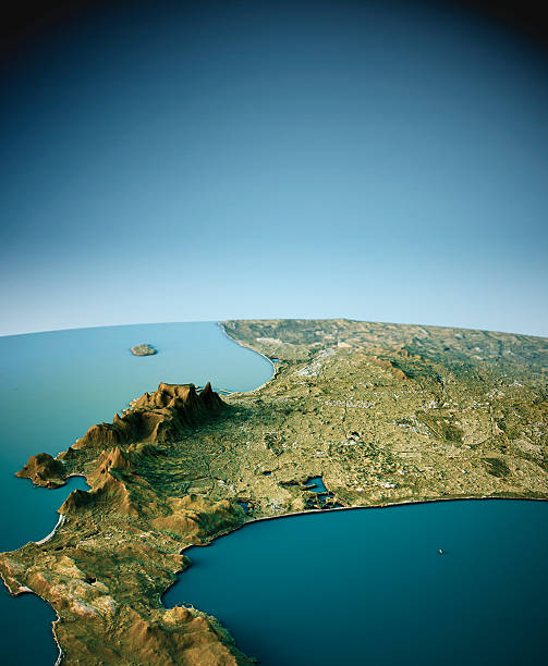 Cape Town 3D View South-North Natural Color