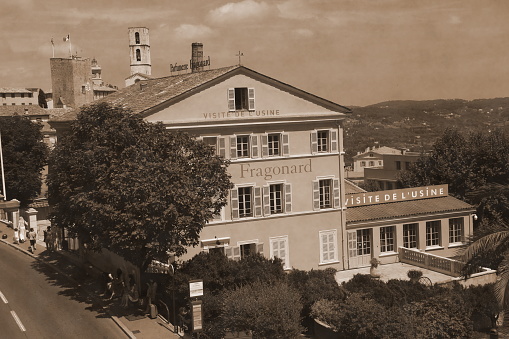 Grasse, France - July 5, 2014:  Parfumerie Fragonard Museum and Factory on July 5, 2014 in Grasse, France. Fragonard perfumery is one of the older factory in the world capital of perfumes.