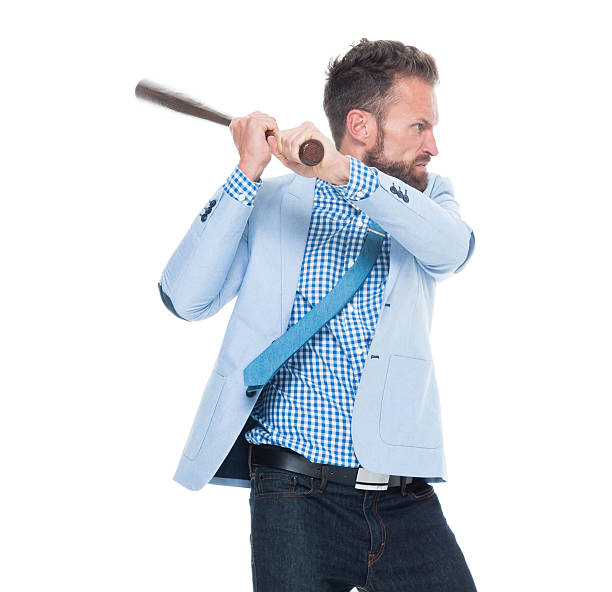 istock Angry businessman fighting with baseball bat 626570036