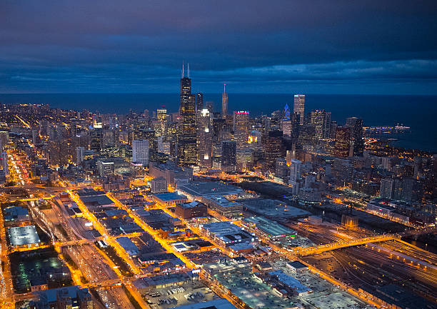 istock Beautiful view of Chicago from the sky 626574816